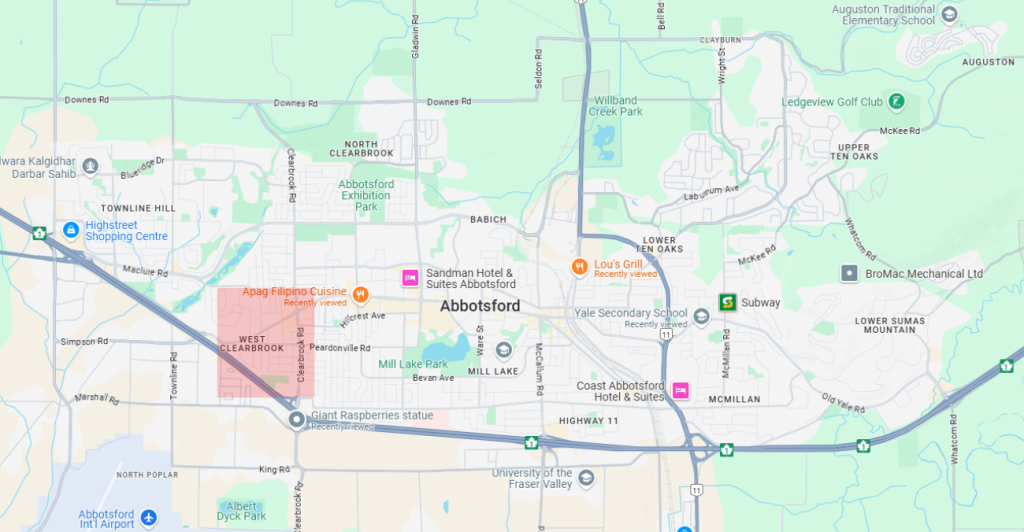 Living in clearbrook Abbotsford. Where I live