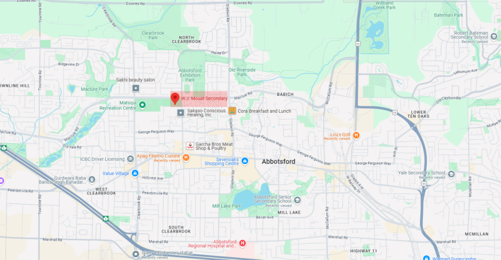 w.j. mouat secondary map