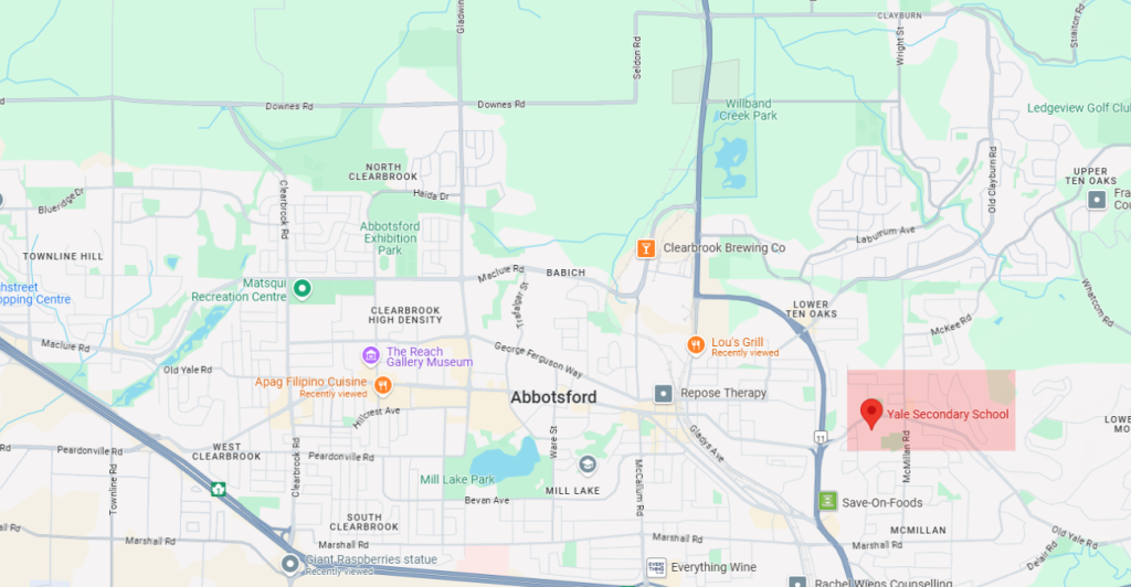 yale secondary map 