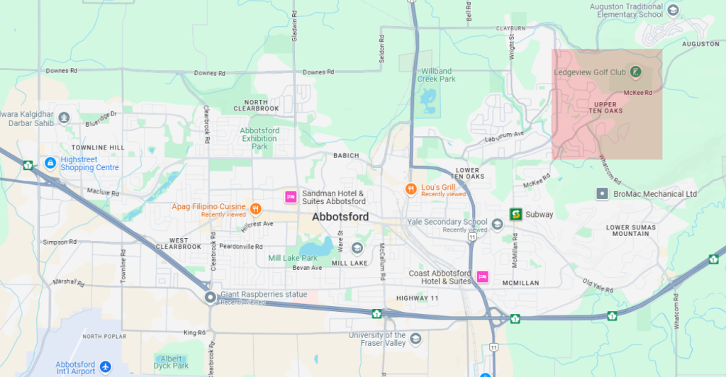 Living in Upper Ten Oaks Abbotsford 
